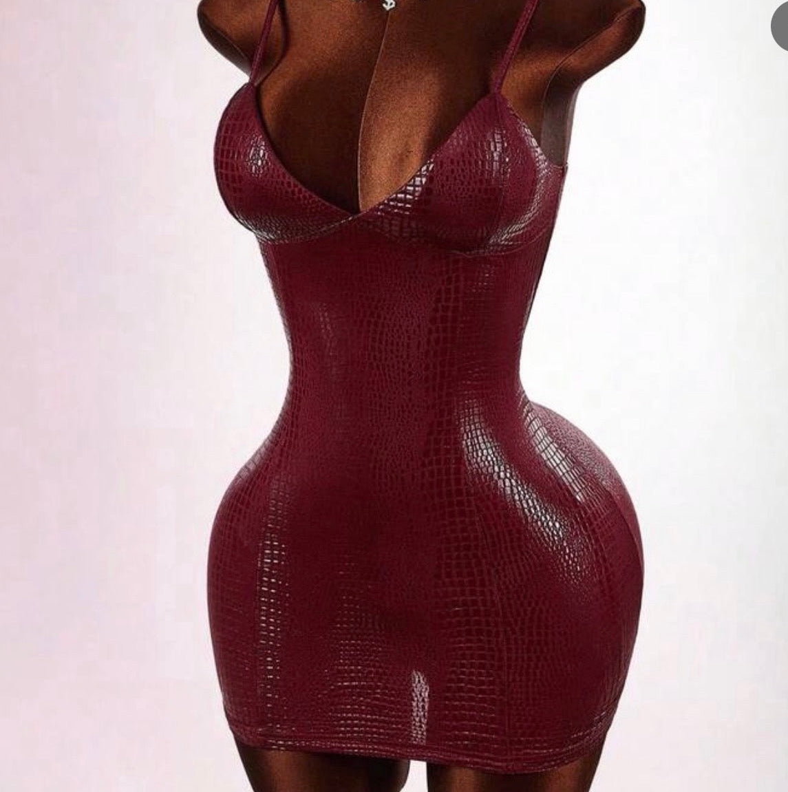 Lily snake print Maroon dress