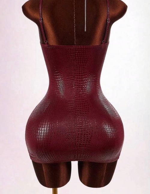 Lily snake print Maroon dress