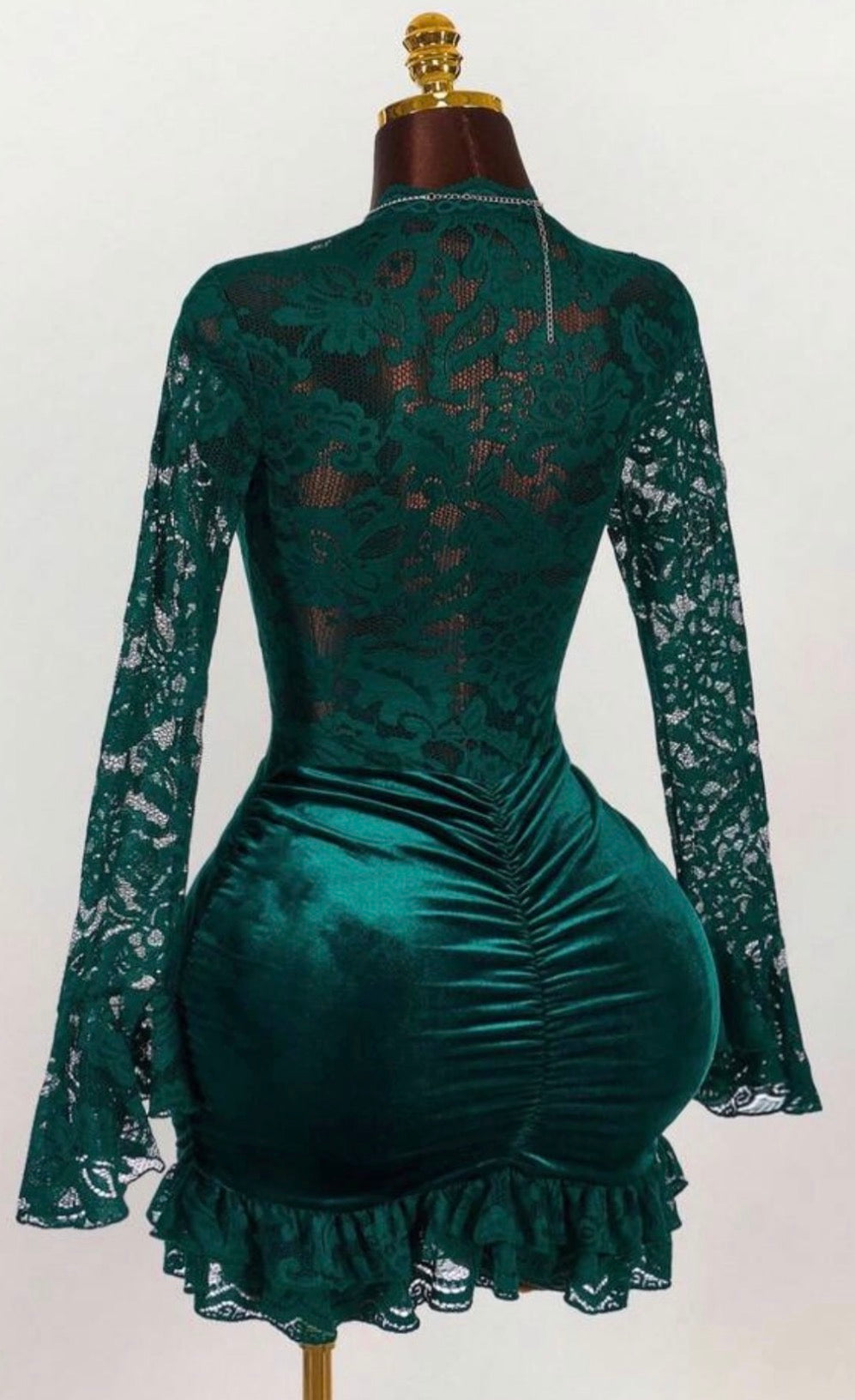 Avy deep v waist cinched body con dress